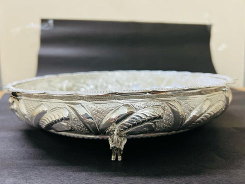 Pure Silver Floral Design Plate 420g